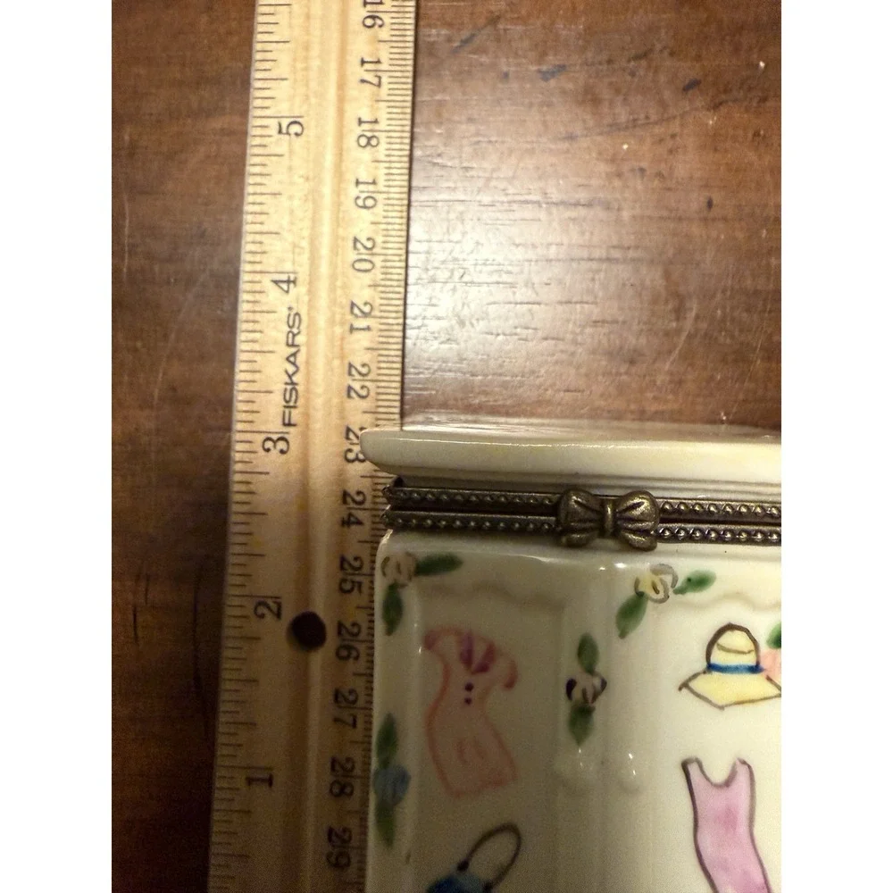 Wardrobe Hinged Trinket Box Whimsical 
